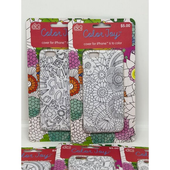 NEW DCI Color Joy iPhone 6 Case Set 5 Assorted Designs DIY Art Coloring Covers - Picture 2 of 4